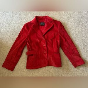 NWOT Kulson Red Corduroy Velvet Blazer Jacket  * 40 Small